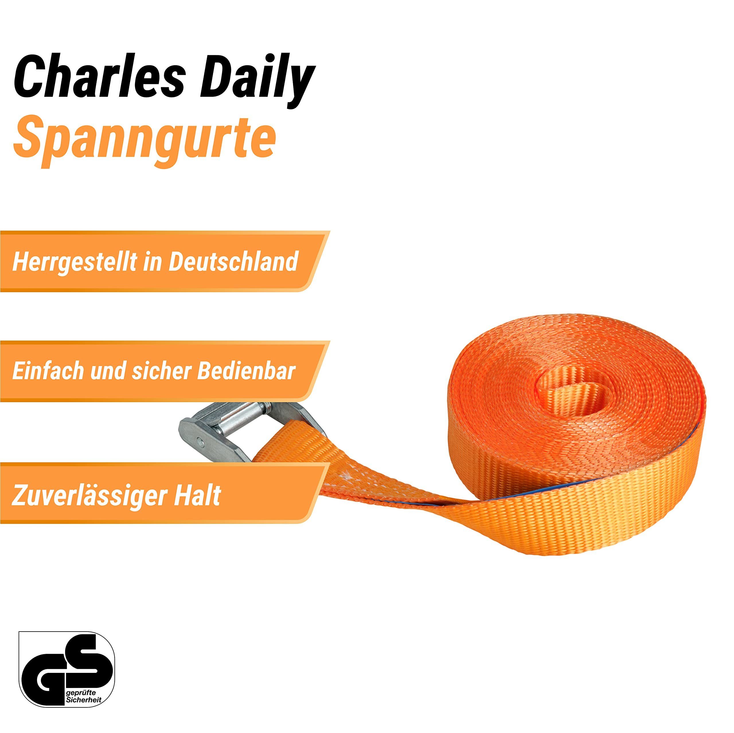 Charles Daily Spanngurt Spanngurt 6m 400kg EN 12195-2 25mm Orange Orange 6M  - 25Mm