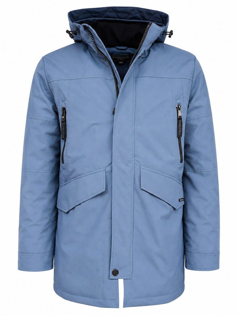 River Creek Wintermantel 62608 Herren Winterparka wattiert - Winterjacke mit TPU-Beschichtung Verstellbare Kapuze mit Fleece, Steppfutter, Großzügige Taschenlösung