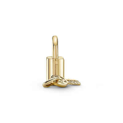 Pandora Bead Padlock and key 14k gold-plated charm
