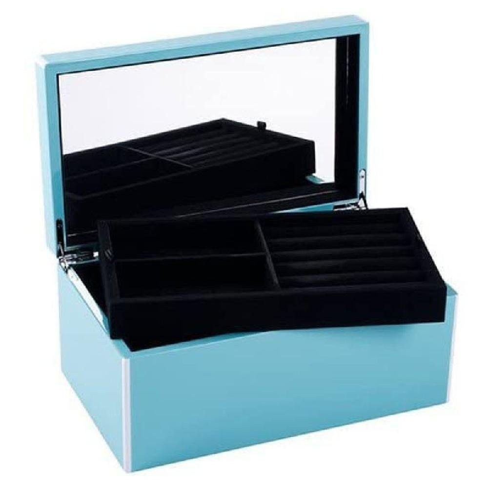 Giftcompany Schmuckkassette Schmuckbox Tang mit Spiegel Hellblau (Groß)