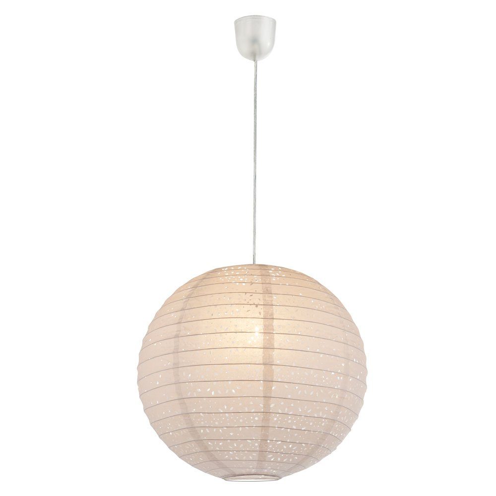 GLOBO LIGHTING Hängeleuchte, Leuchtmittel nicht inklusive, Lampenschirm weiß rund Papierschirm pendelnd D40 cm Wohnzimmer