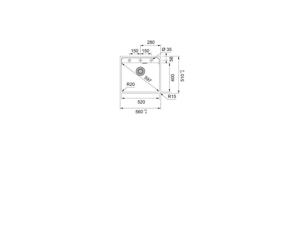 Thumbnail - FRANKE Einbauspüle Maris Einbauspüle MRG 610-52 A Glacier Handbedienung ab 60cm