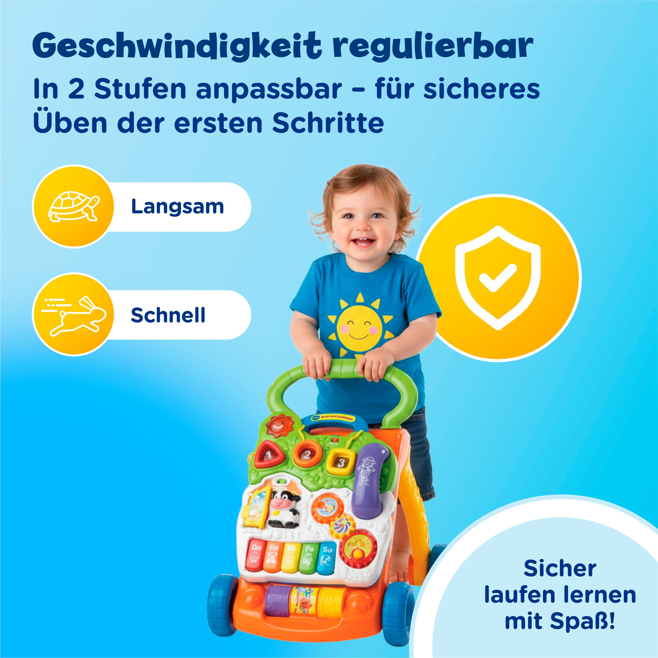 Vtech® Lauflernwagen VTechBaby, Spiel-und Laufwagen, mit 11 Kindermelodien