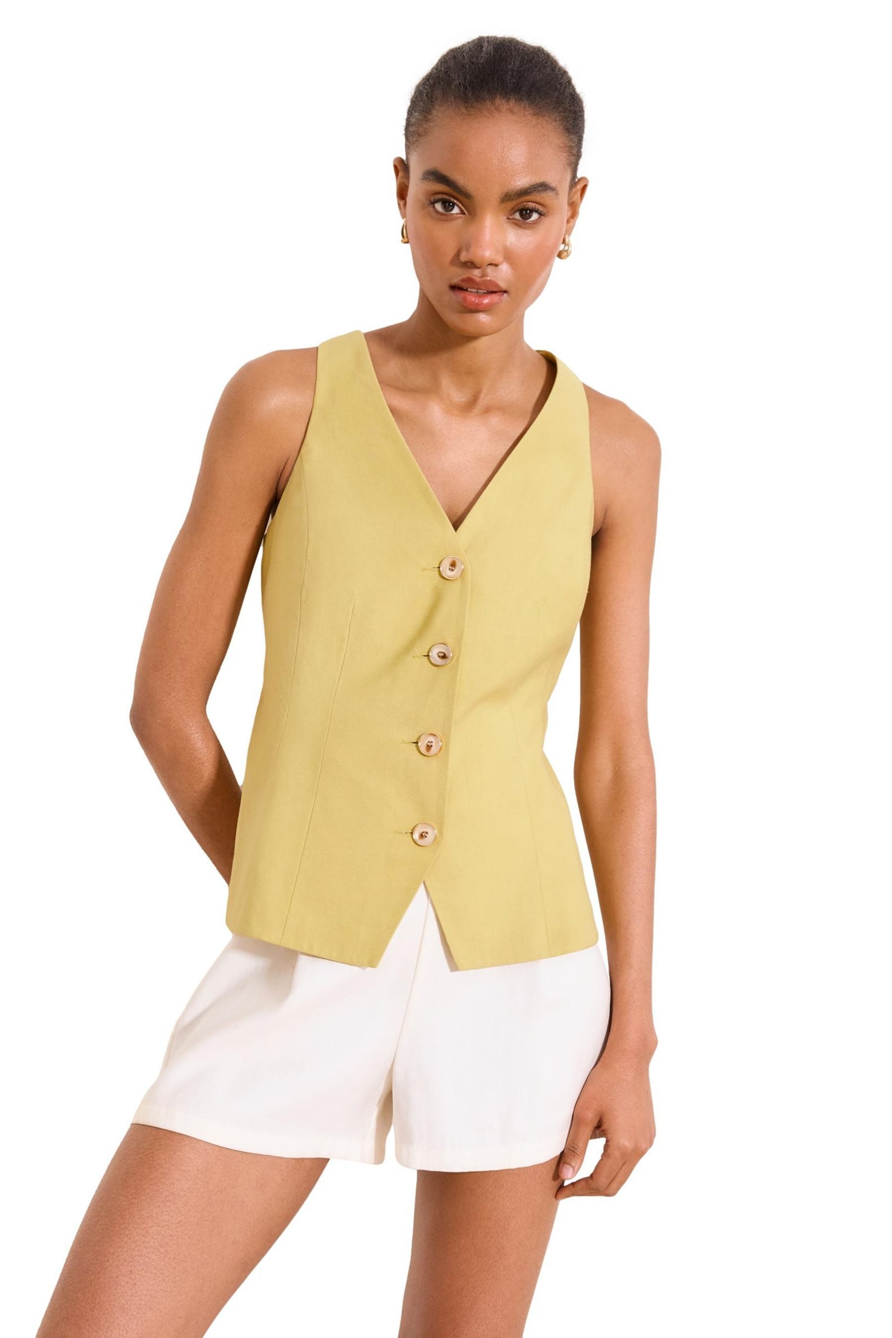 LIPSY Blusentop Lipsy Tailored Fit Weste mit Schößchen (1-tlg)
