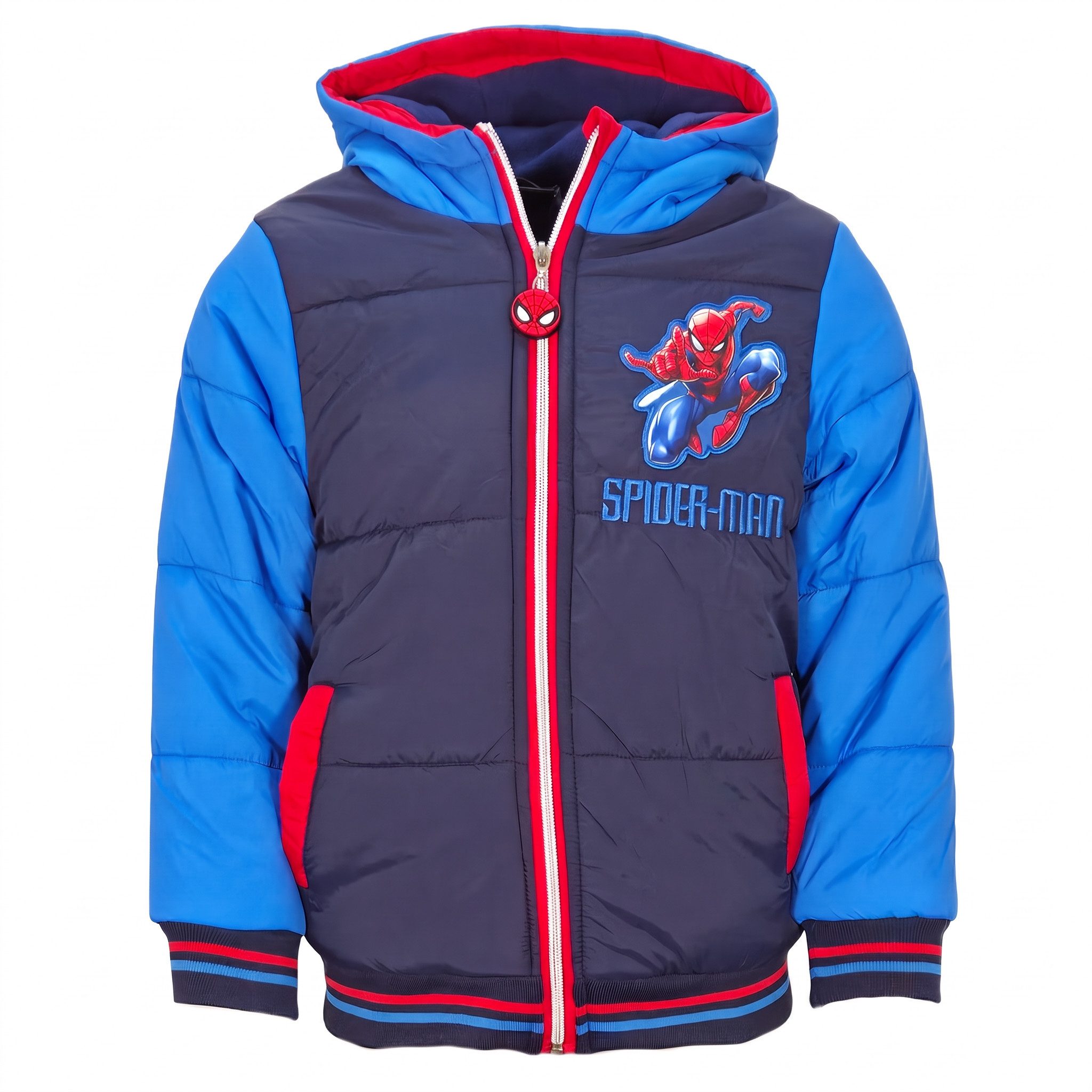 MARVEL Winterjacke Marvel Spiderman Kinder Jungen Winterjacke Jacke mit Kapuze Gr. 98 bis 128