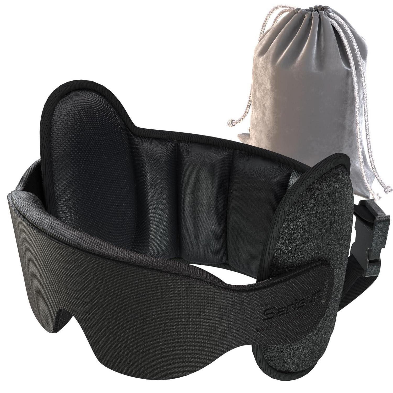 LuxusKollektion Reisekissen Reisekissen Uförmiges Kopfstütze 3D Schlafmaske Langstrecken Schwarz