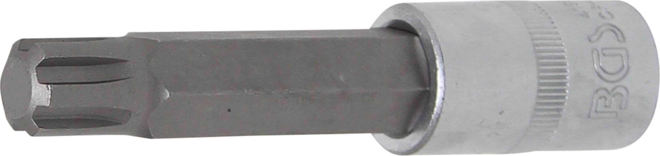 BGS technic Bit-Schraubendreher Bit-Einsatz, Länge 100 mm, Antrieb Innenvierkant 12,5 mm (1/2), Keil-Profil (für RIBE) M14