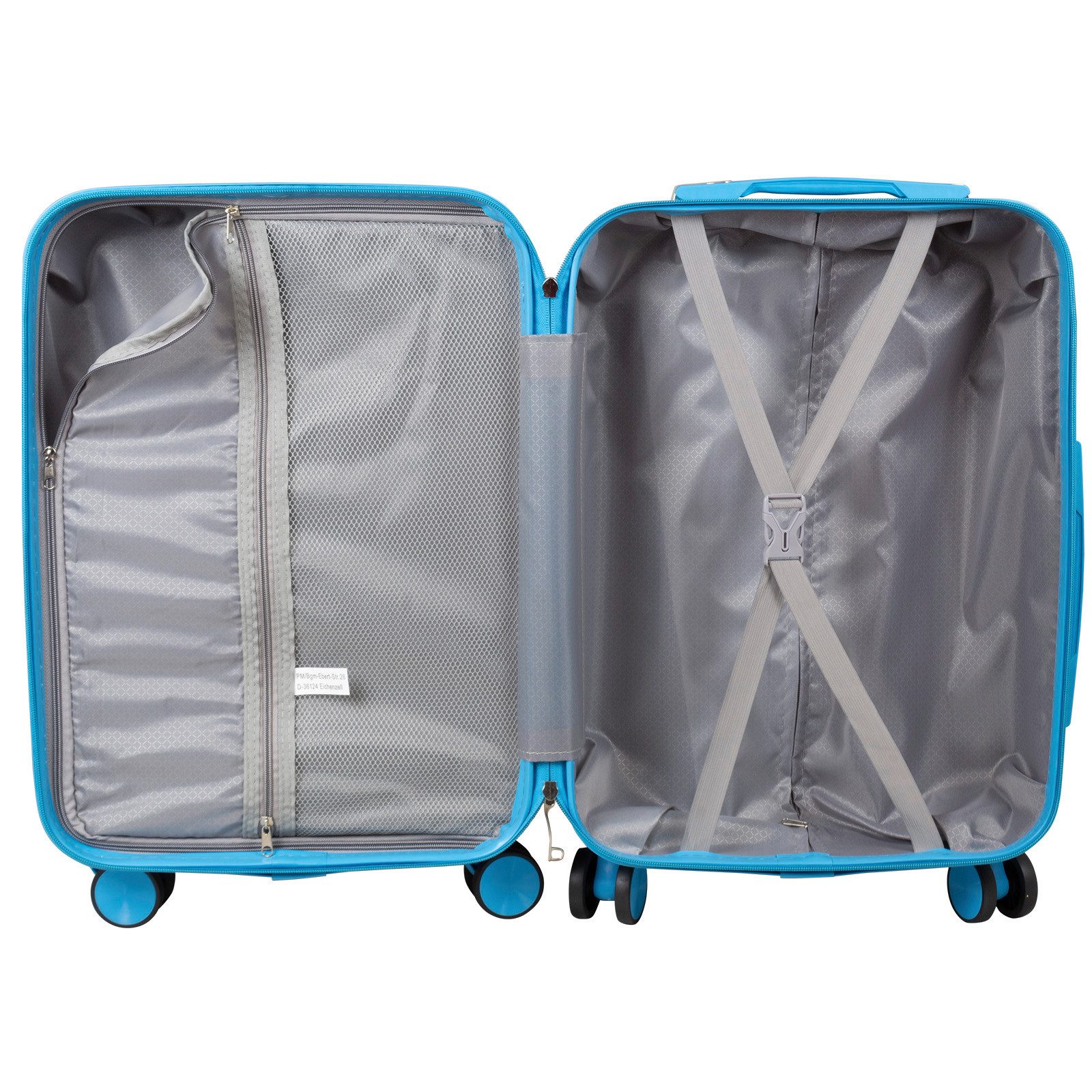 Trendyshop365 Trolley Koffer Verona, bunt, 4 Farben, 3 Größen, 4 Rollen, Polycarbonat, Doppelrollen, Graffiti Design