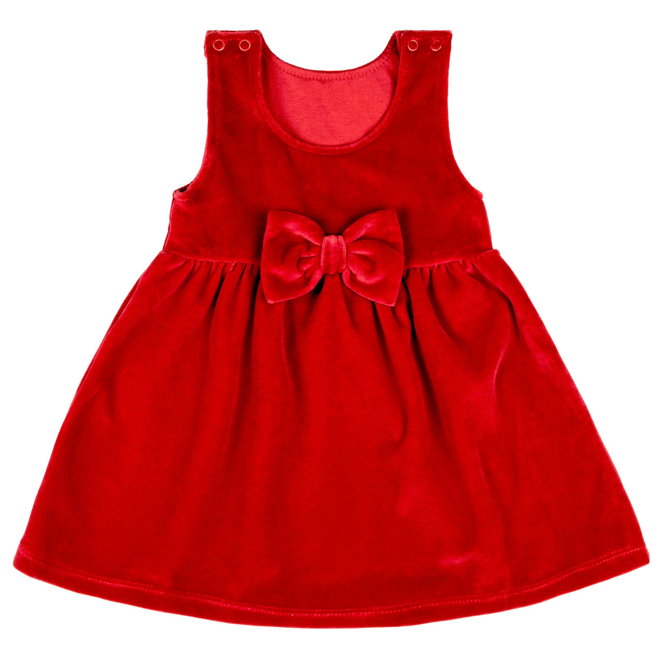 Babymajawelt Babydollkleid Babykleid Weihnachten Rot, Samtkleid mit Schleife hochwertig verarbeitet, lockere Passform, Made in EU