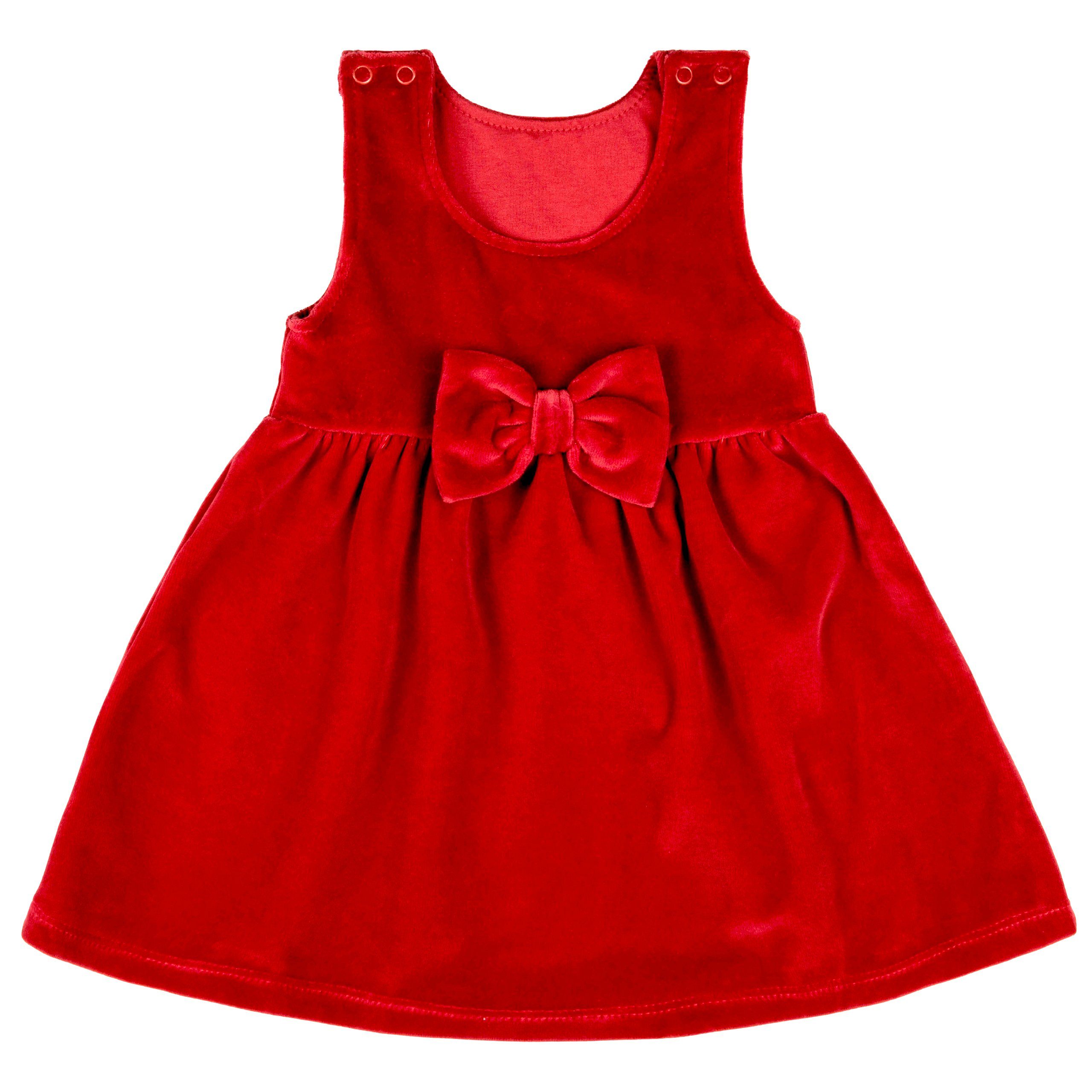 Babymajawelt Babydollkleid Babykleid Weihnachten Rot, Samtkleid mit Schleife hochwertig