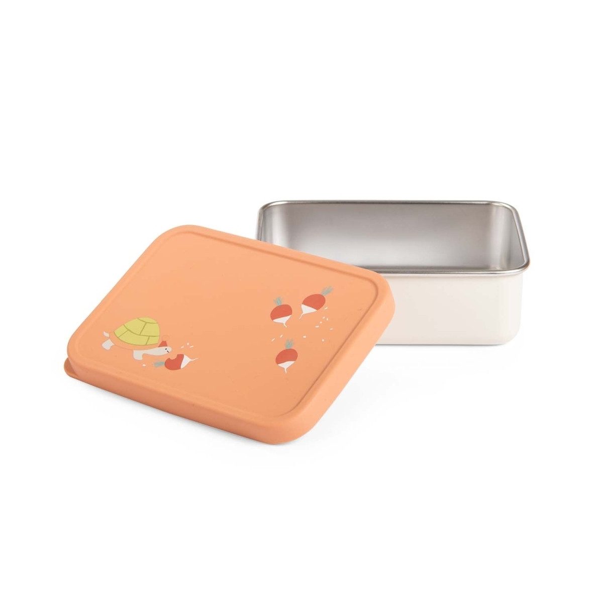Moulin Roty Lunchbox Brotdose aus Edelstahl mit Silikondeckel, kindgerecht, ab 3 Jahren, mit Deckel