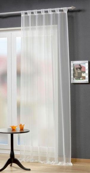 HOME WOHNIDEEN Vorhang ALPHA (1 St), Schlaufen, transparent, Voile, HxB: 245x140, preisgünstiger Uni-Schlaufenschal