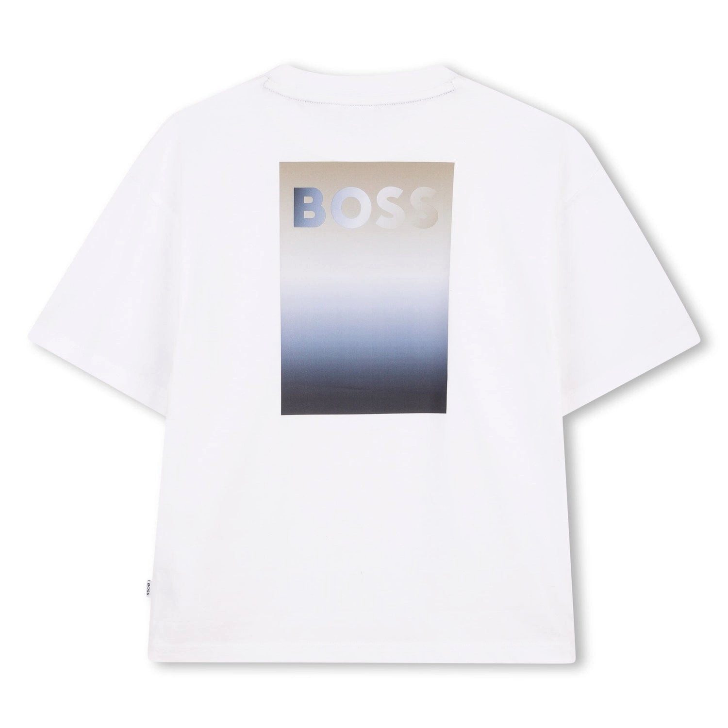 BOSS T-Shirt BOSS Kidswear T-Shirt mit Rückenprint – Weiß