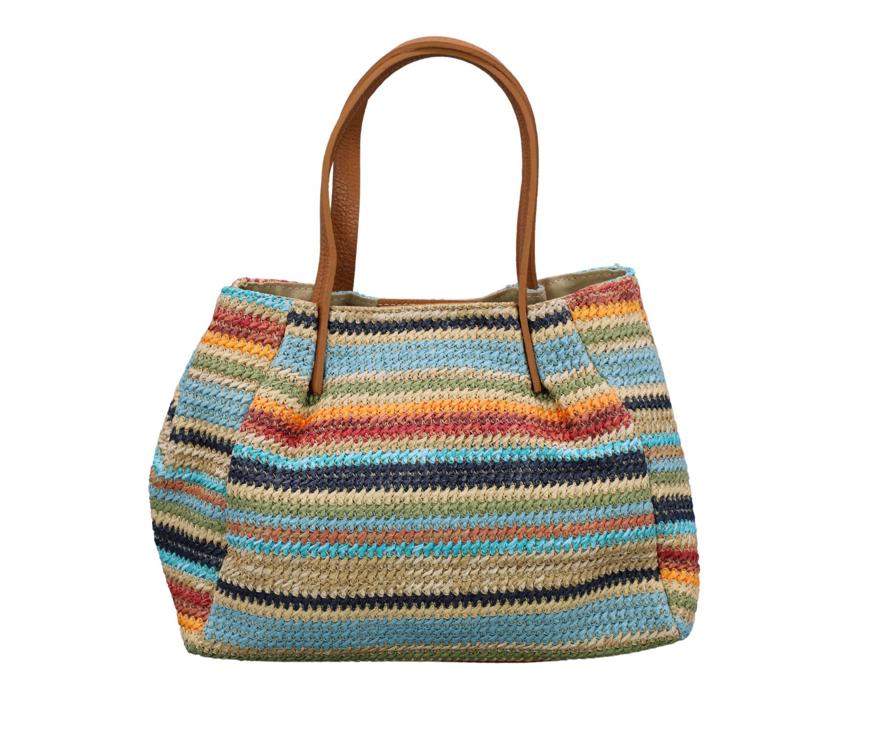 Adel Bags Schultertasche RITA Strohtasche für Damen, mit Leder, ideal für S günstig online kaufen