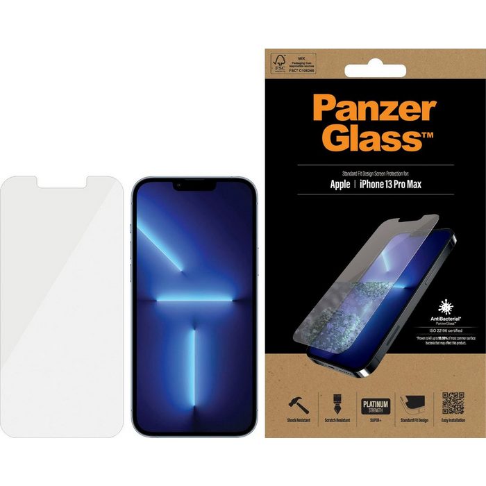 PanzerGlass PanzerGlass Standard Fit (Antibakeriell) für iPhone 13 Pro Max Displayschutzfolie