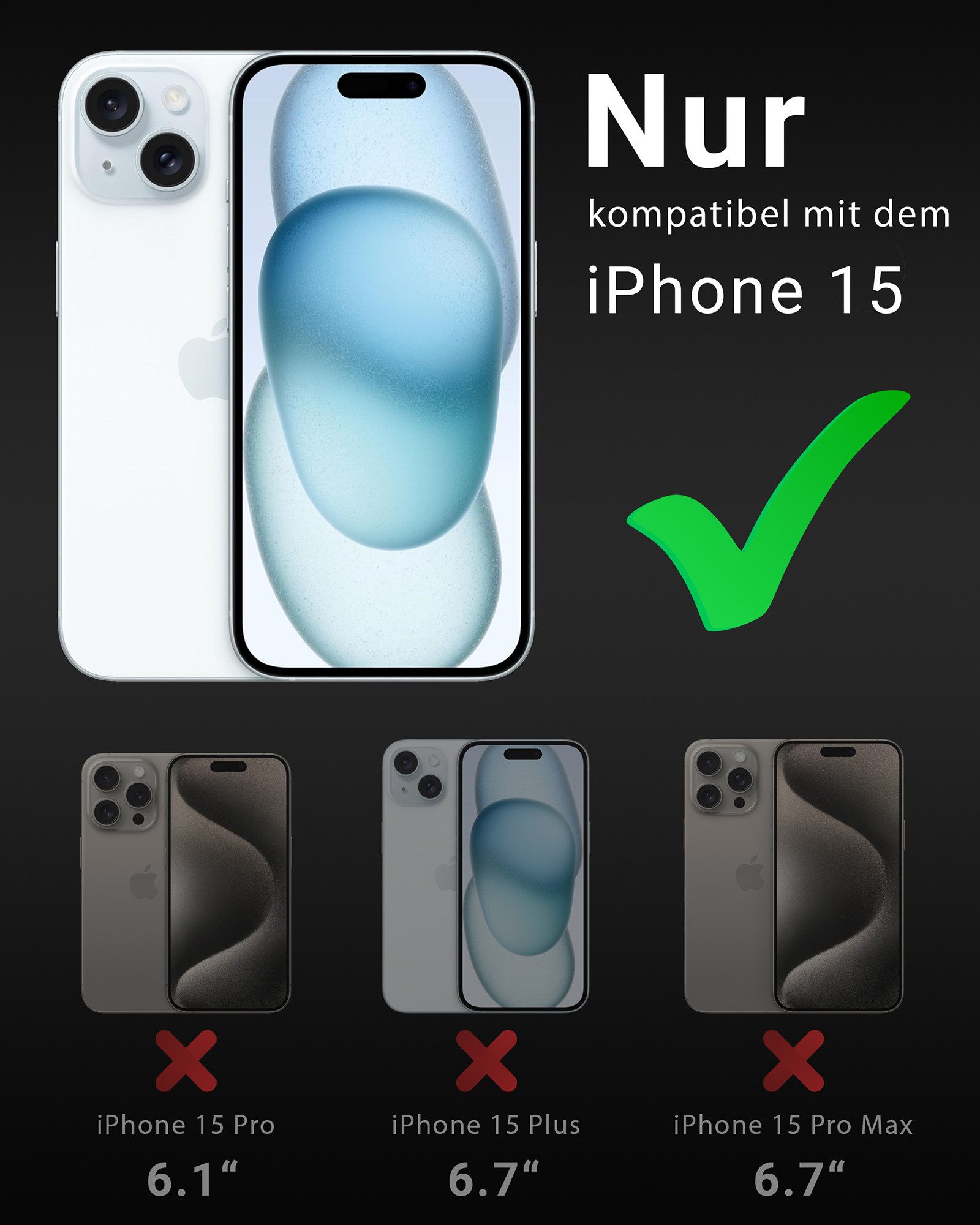 GreenHec Handyhülle Hülle iPhone 17 16 15 14 13 12 11 Pro Max 16e 17e Air MagSafe Magnetic 6.1 Zoll, Magnetisch Cover Schwarz Matt Black Case Bumper Schutzhülle Handyhülle