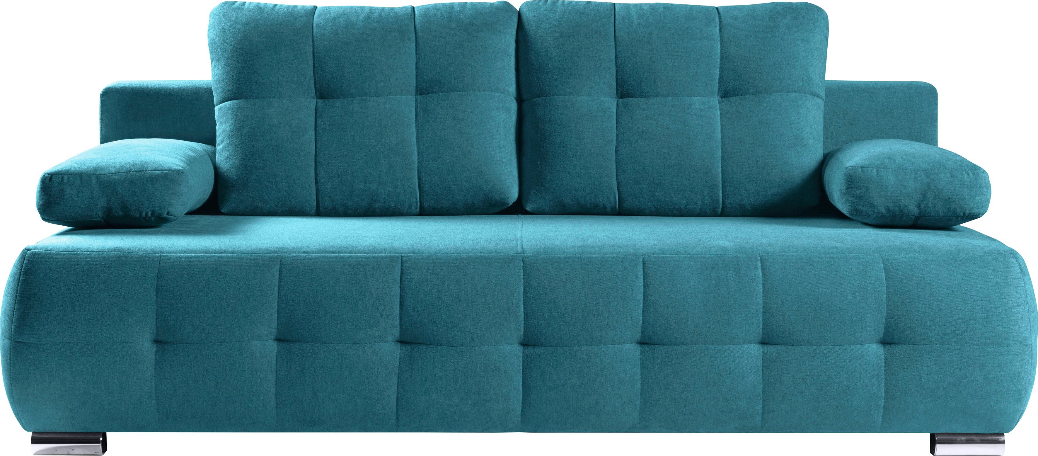 Bettkasten Sofa Schlafsofa | mit 2-Sitzer Schlafcouch WERK2 Indigo, & Federkern und türkis | türkis türkis