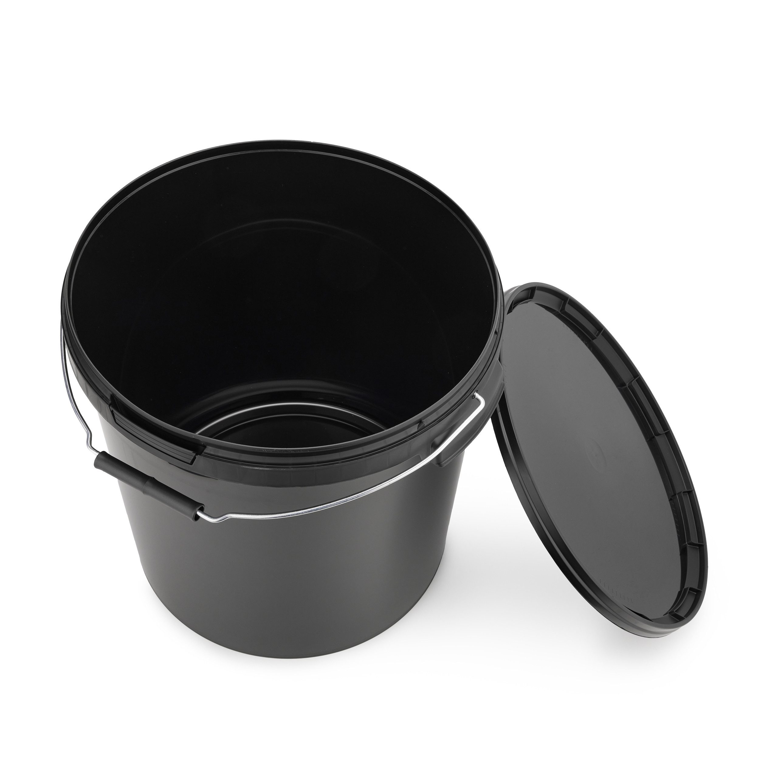 Garronda Putzeimer Eimer mit Deckel 20 L für Lebensmittel und Chemikalien GD-0116, (1-tlg), Schwarz