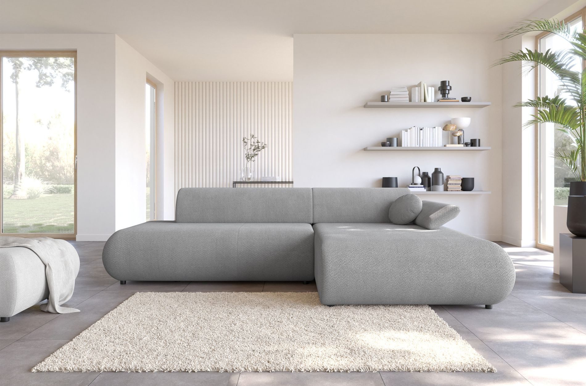 Selsey Ecksofa HAMIEL, mit Soft-Touch-Chenille, Schlaffunktion und Stauraum 286 cm