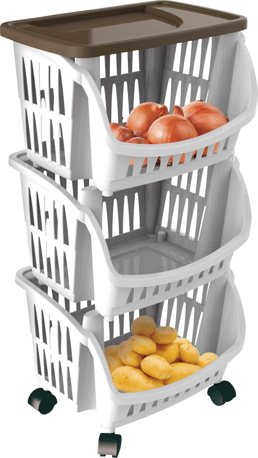 Bischof Bama Rollwagen BAMA, Kunststoff, Rollen, 3 Ablageflächen