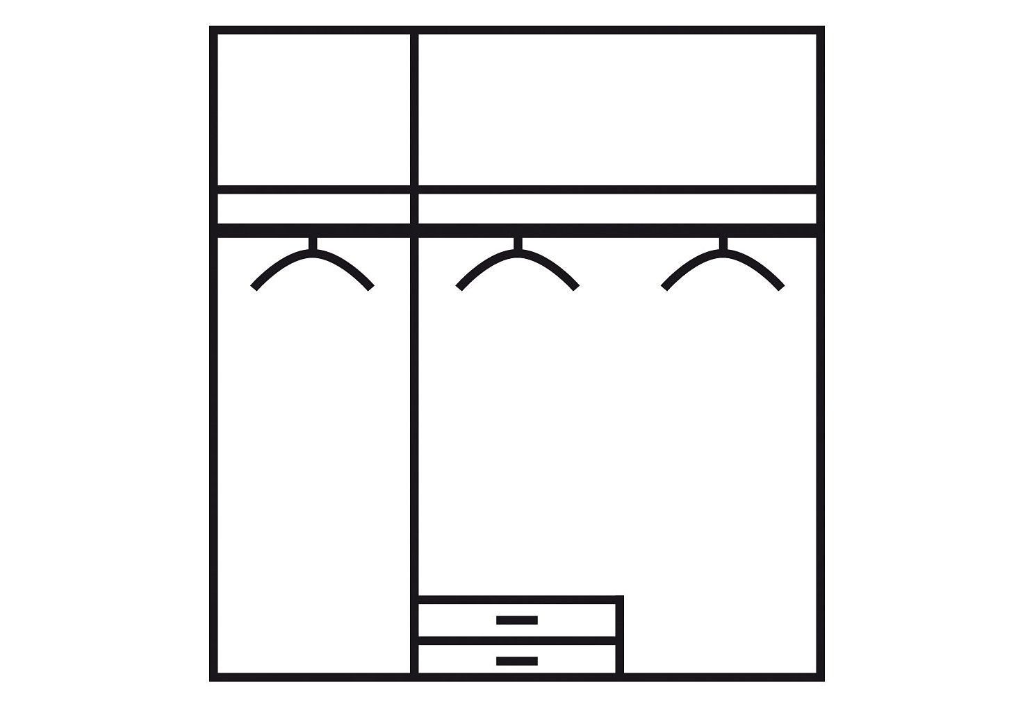Point, struktureichefarben hell/weiß Jugendzimmer-Set (Set, 4-St) rauch
