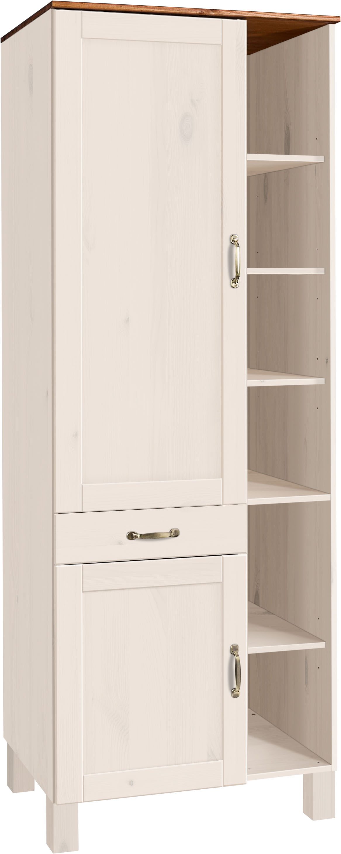 Home affaire Hochschrank Alby Breite 75 cm, 2 Türen, 1 Schubkasten, 6 offene Fächer