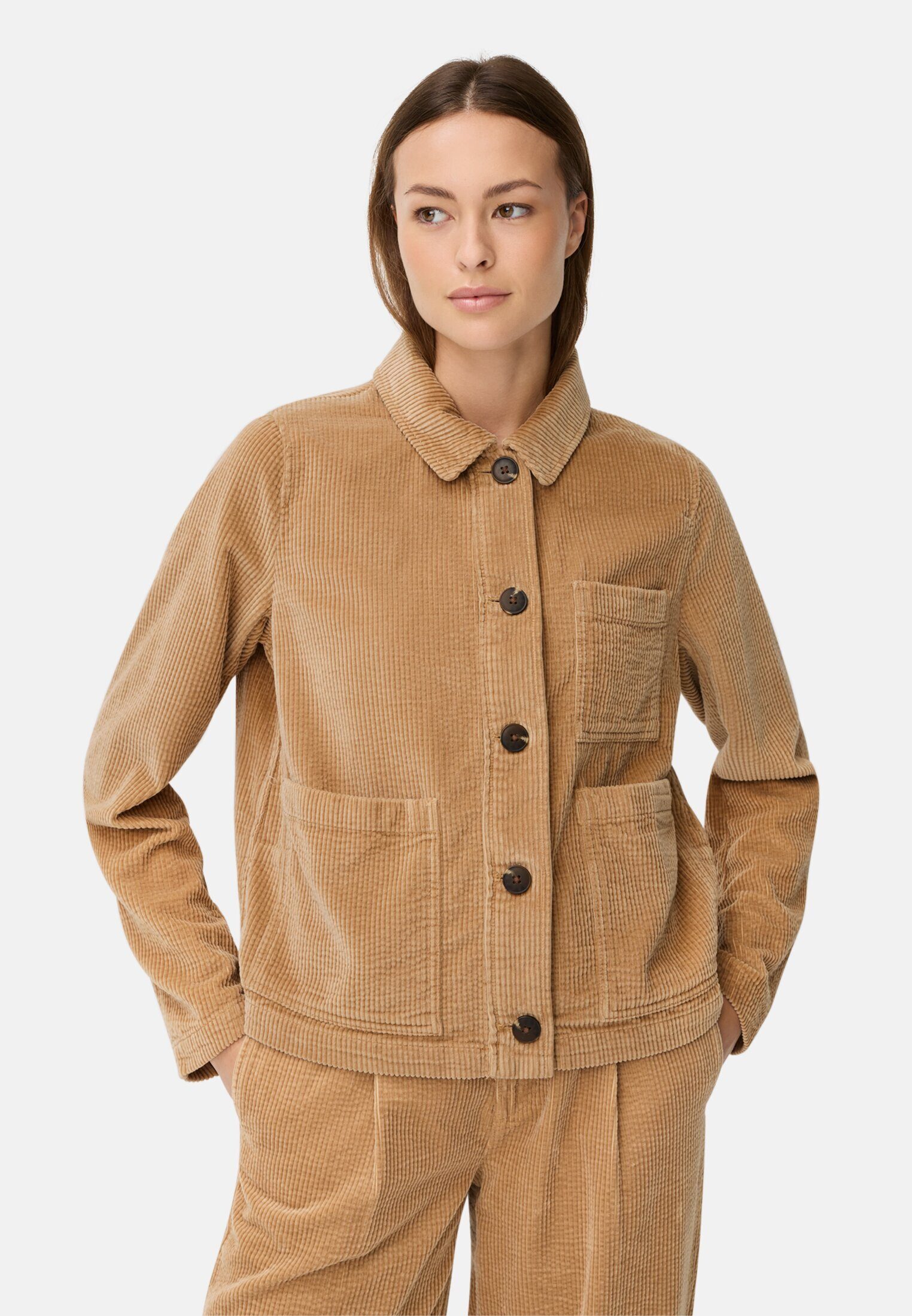 camel active Cordjacke mit Taschen Langarm Button-Down günstig online kaufen