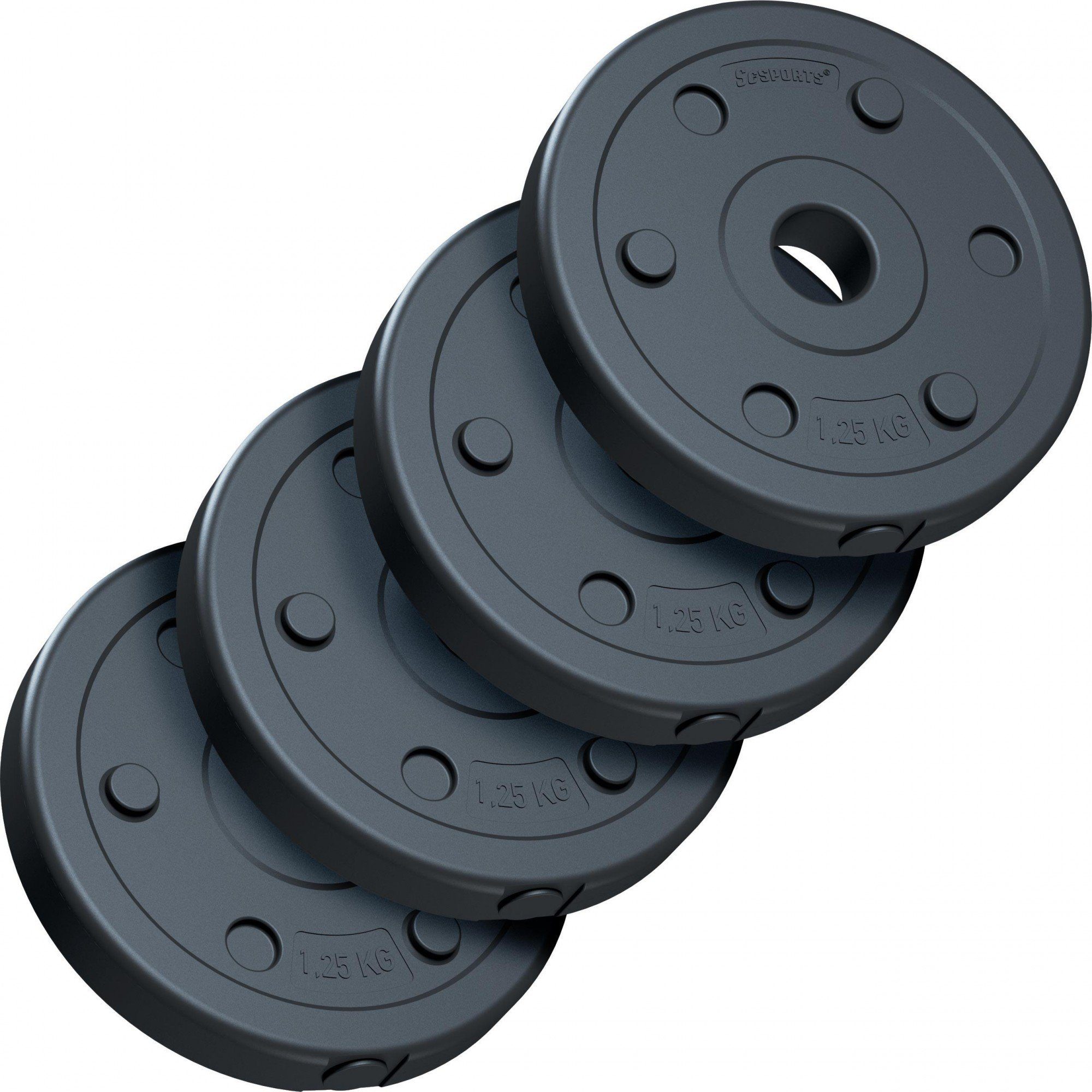 ScSPORTS® Hantelscheiben Set 5 kg (10000154-tlg) 30mm Ø Gewichtsscheiben Kunststoff Gewichte