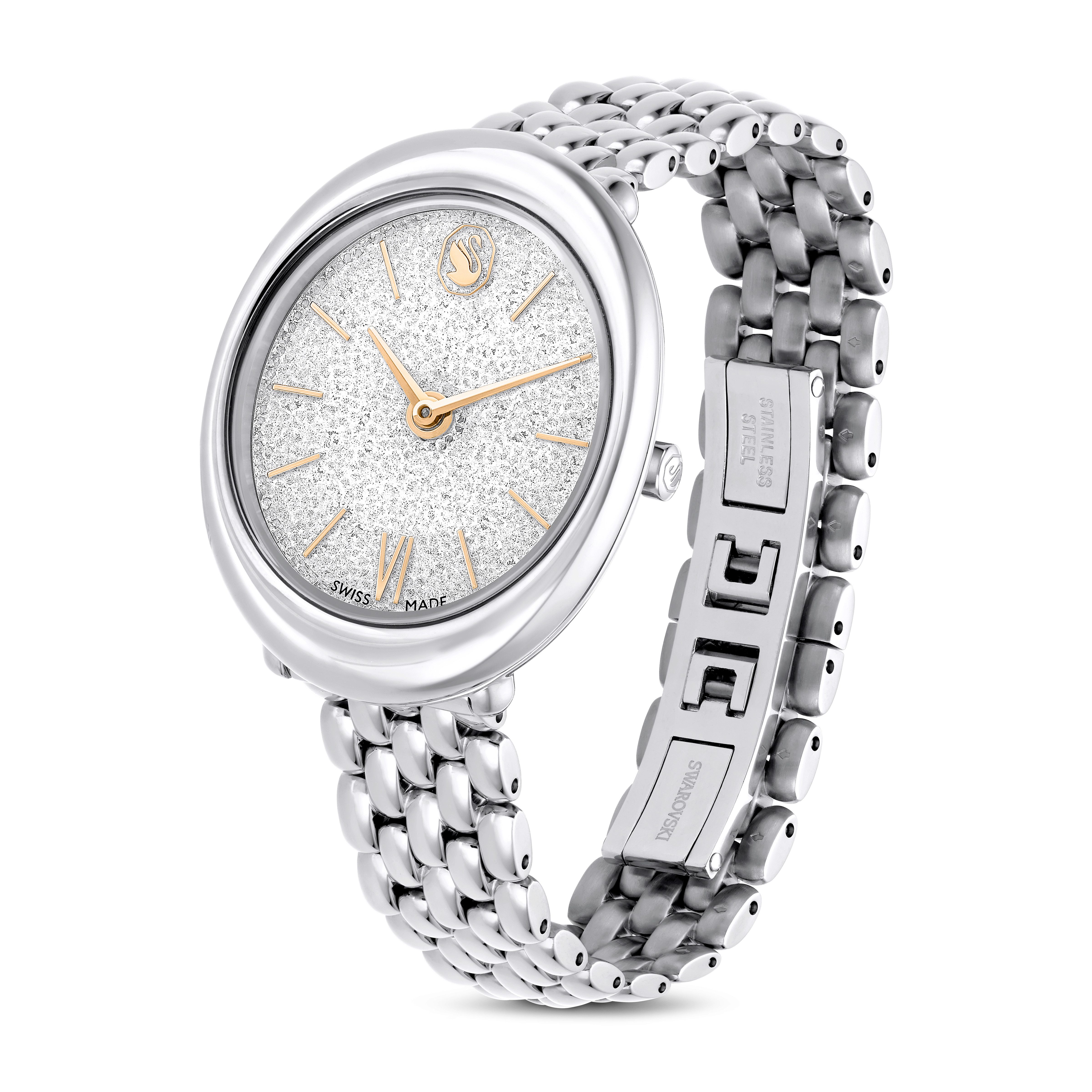 Swarovski Quarzuhr IMBER OVAL 5717590, Armbanduhr, Damenuhr, Swiss Made, Edelstahlarmband, analog