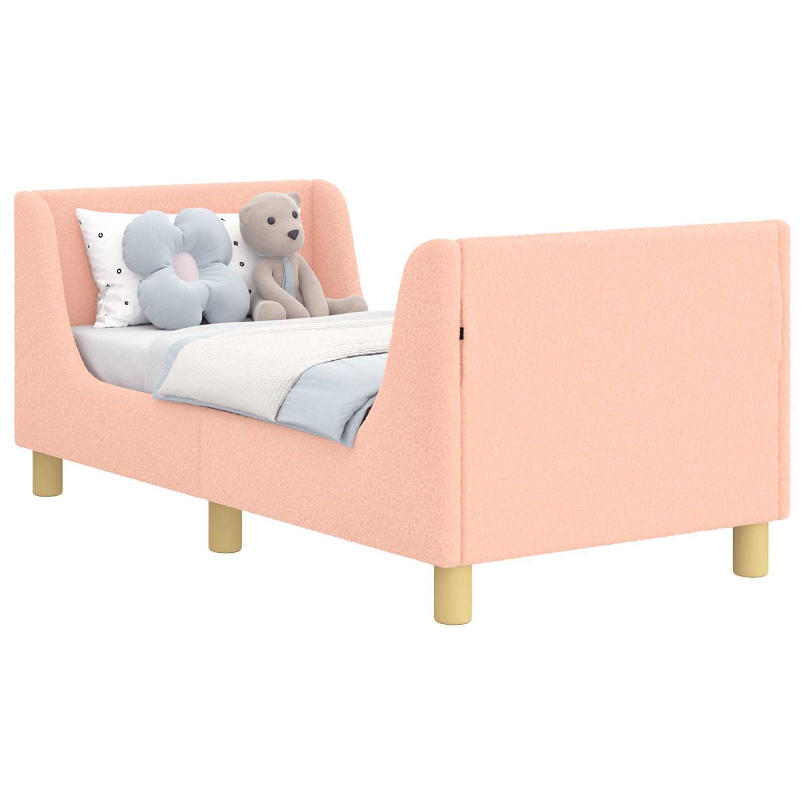 vidaXL Bett Kinderbettgestell mit Kopfteil Rosa 70 x 140 cm Schafstoff (1-t günstig online kaufen