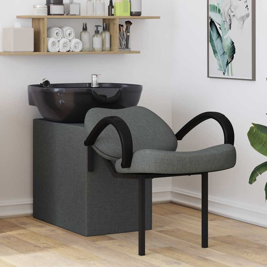 vidaXL Stuhl Shampoo Stuhl Dunkelgrau und Schwarz 136 x 60 x 92 cm Stoff (1 St)