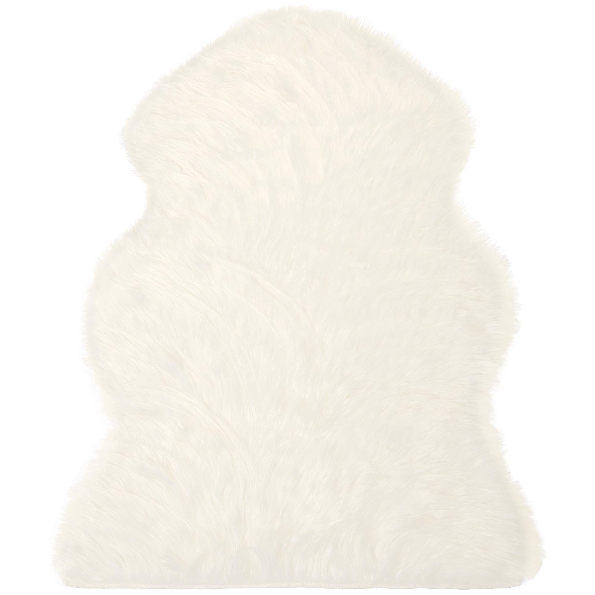 CelinaTex Dekokissen Furry Läufer Teppich Bettvorleger Langhaar 60x90cm weiß, flauschig,kuschelweich,weich,Wohnraumdekoration,Handwäsche,dekorativ
