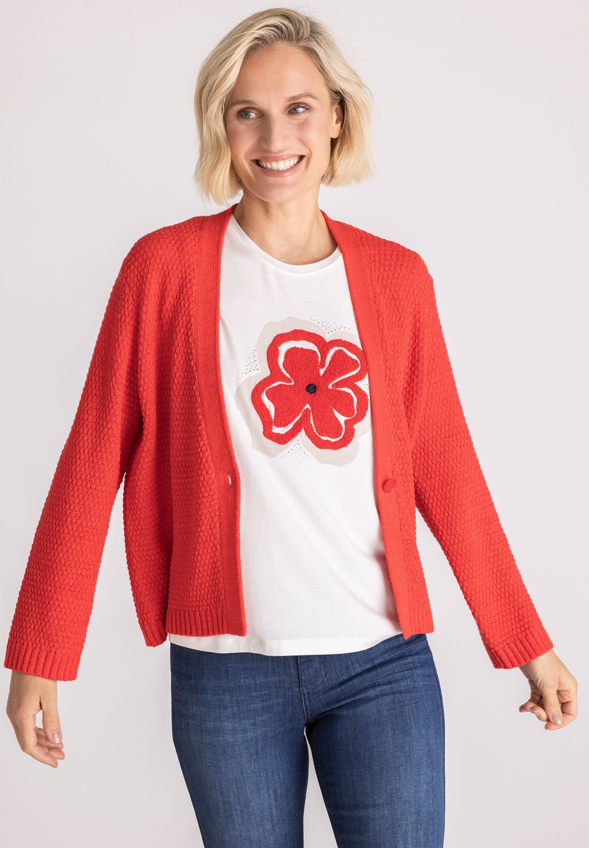 FRANK WALDER Cardigan mit Strukturmuster