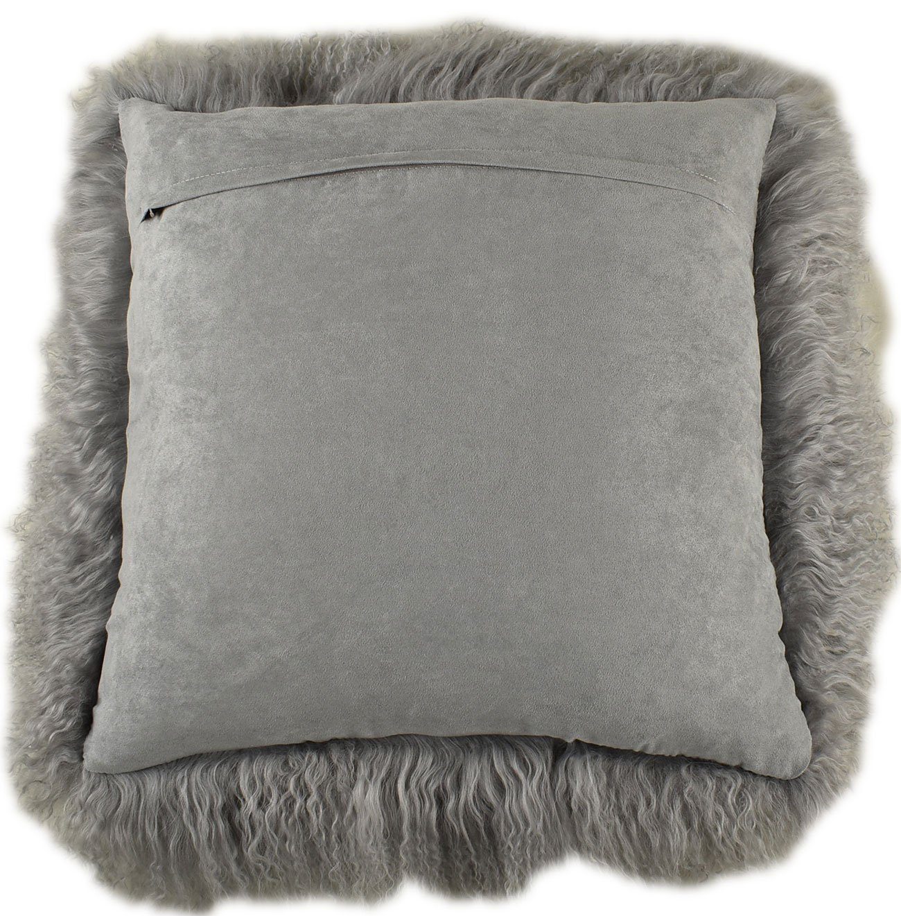 KUHFELL online & NOMAD Dekokissen Echtes Tibet Lammfell Kissenbezug Grau Sc günstig online kaufen