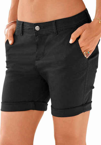 LASCANA Bermudas zum Krempeln, aus elastischer Baumwolle, kurze Hose, Shorts