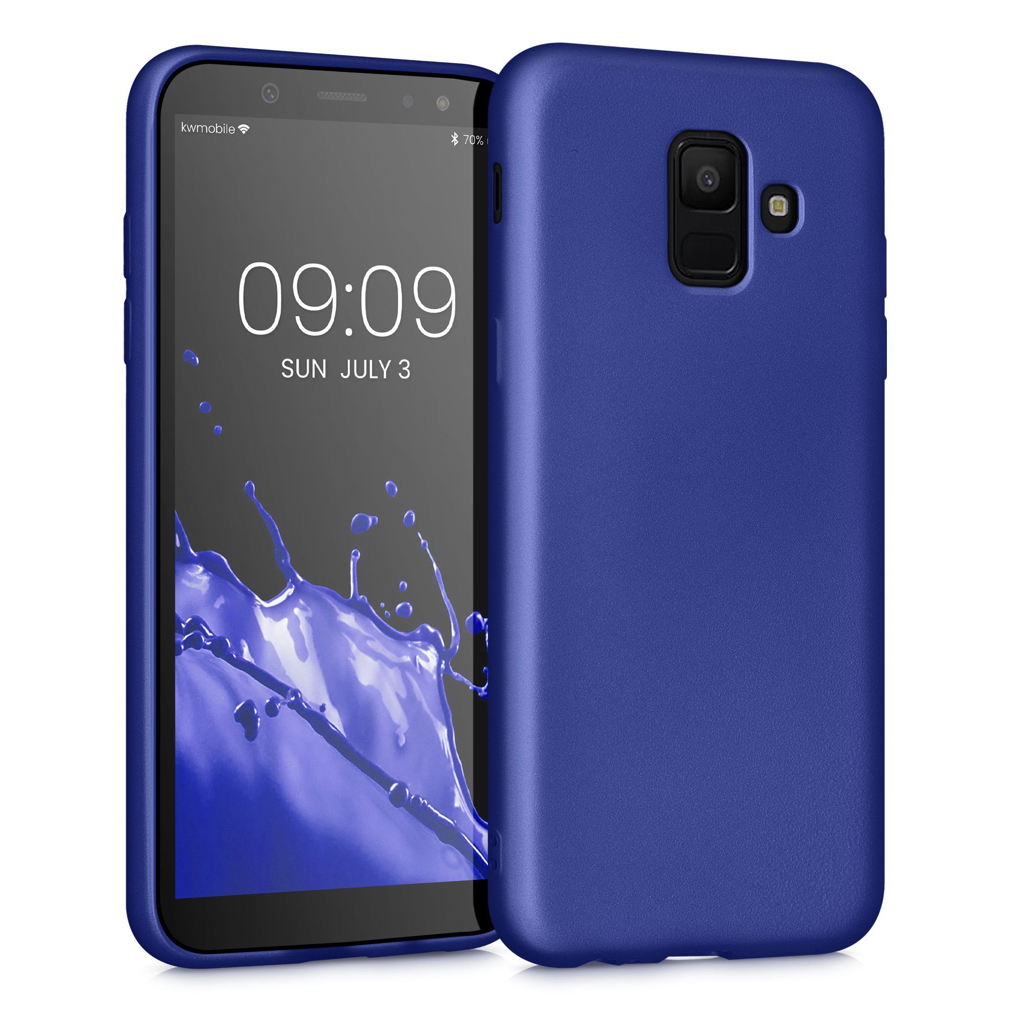 kwmobile Handyhülle Case für Samsung Galaxy A6 (2018), Hülle Silikon metallisch schimmernd - Handyhülle Cover