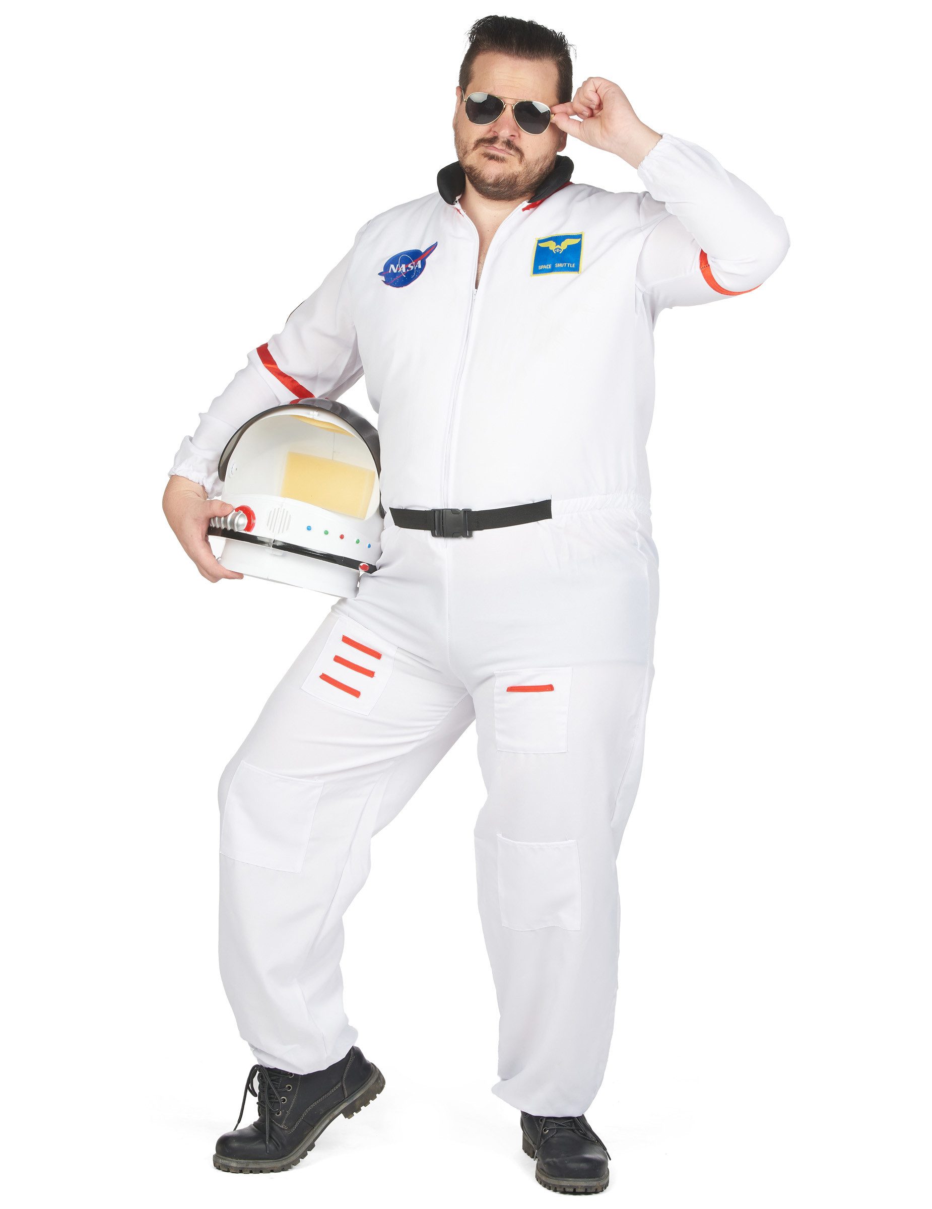 REDSUN Kostüm Plus Size Astronauten-Kostüm für Herren weiß