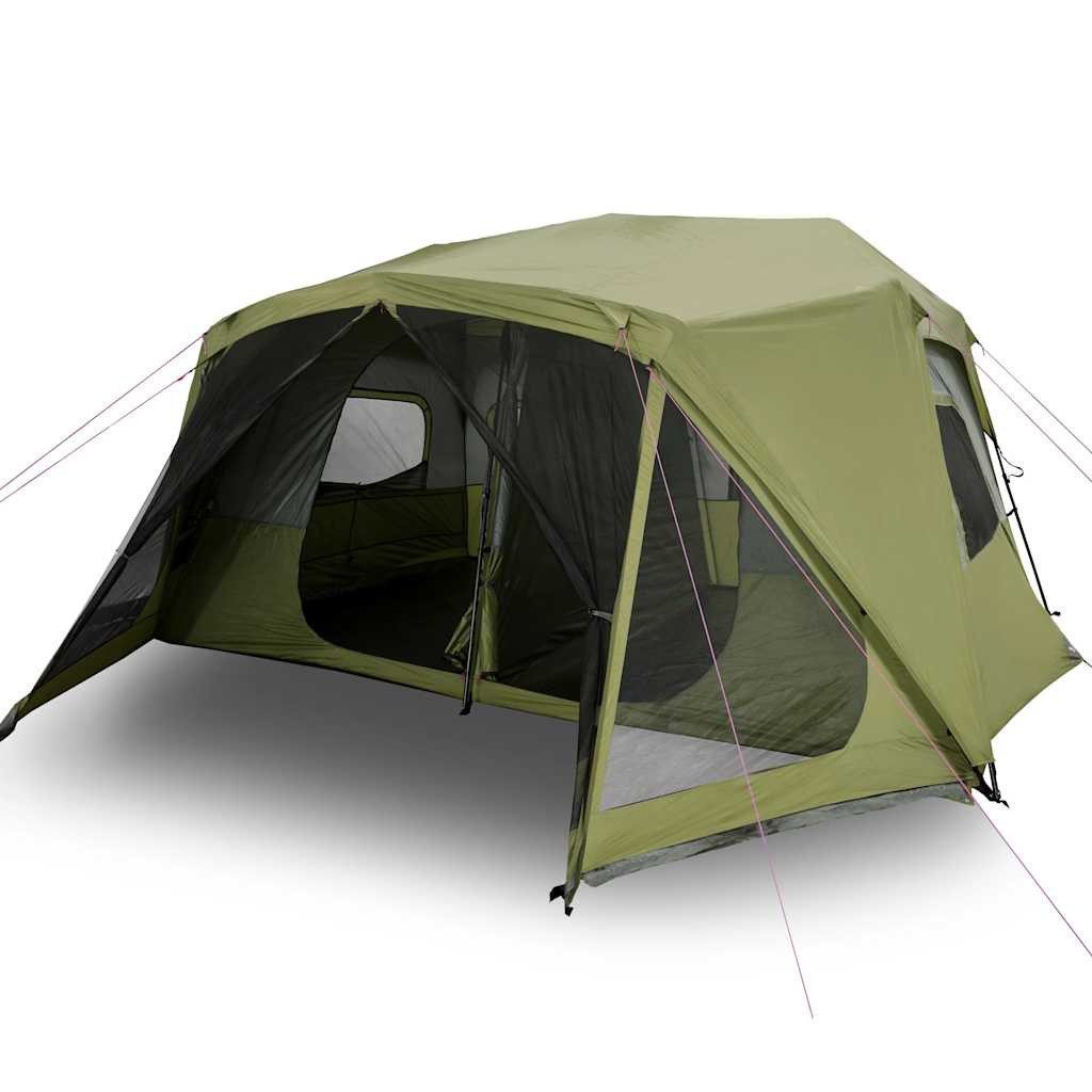 vidaXL Tunnelzelt Familienzelt 10 Personen Grün Quick Release Wasserdicht, (1 tlg)