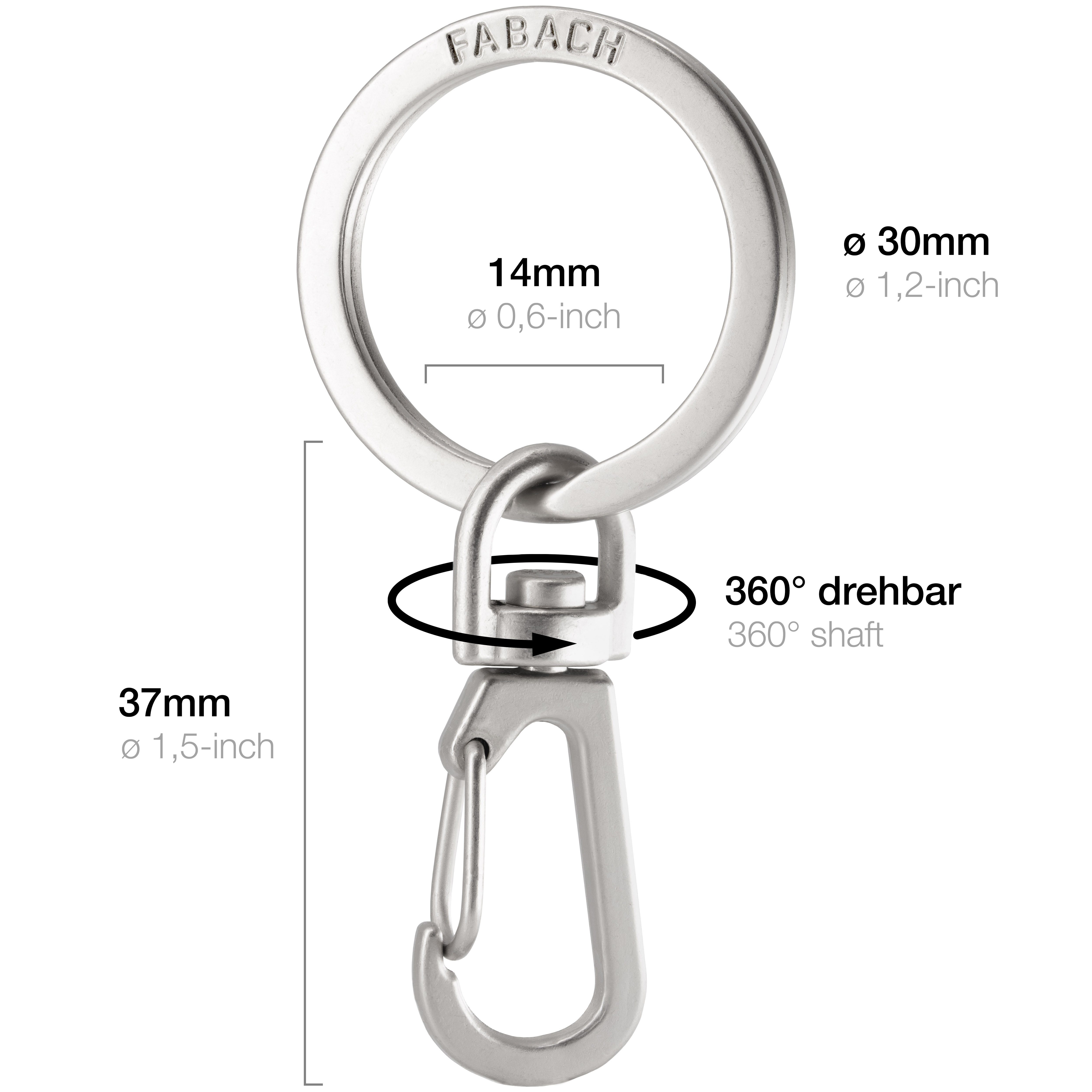 FABACH Schlüsselanhänger Karabiner mit drehbarem Schlüsselring - abnehmbare günstig online kaufen