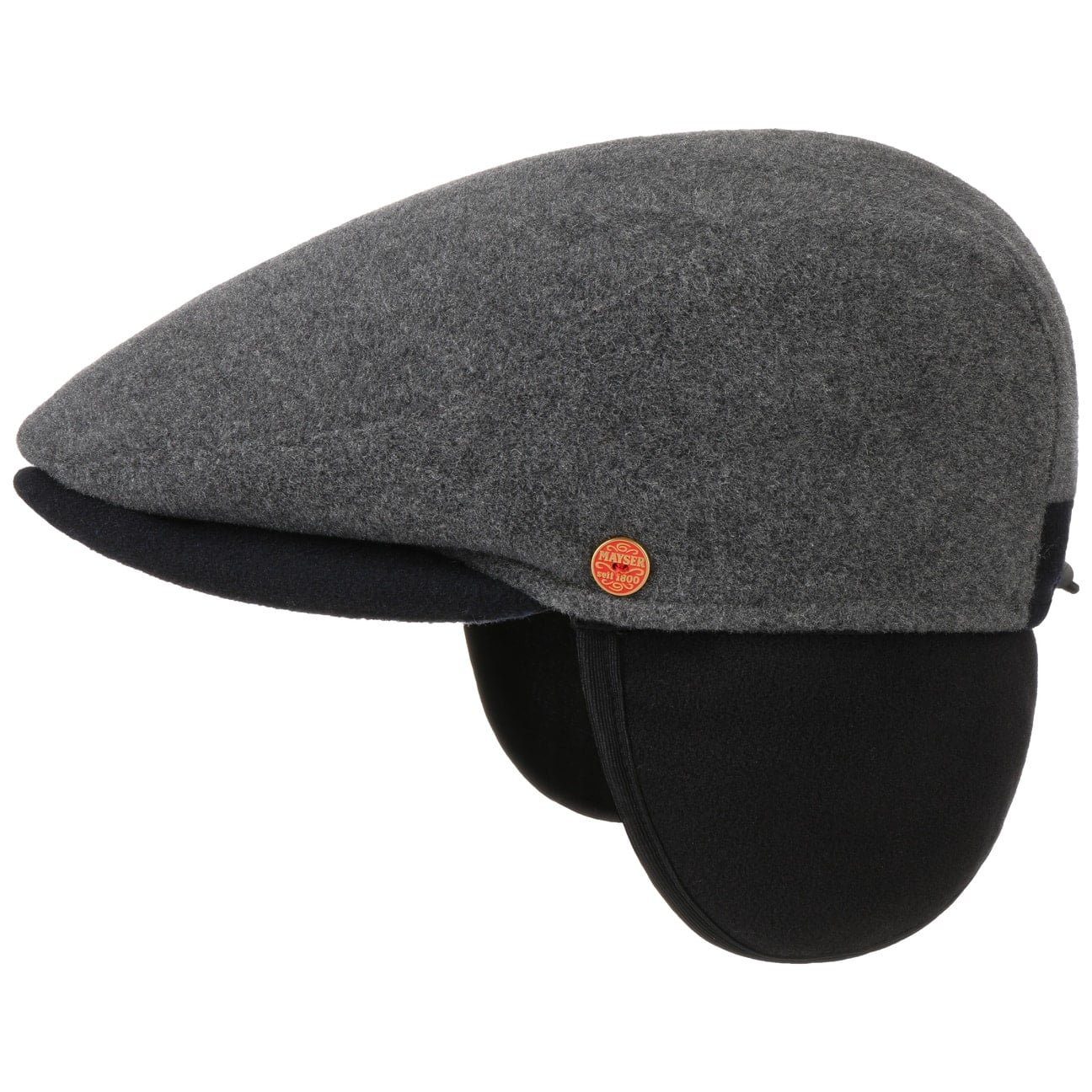 Mayser Flat Cap (1-St) Flatcaps mit Schirm, Made in the EU grau