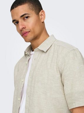 ONLY & SONS Kurzarmhemd ONSCAIDEN SS SOLID LINEN SHIRT NOOS