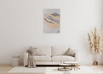 KUNSTLOFT Gemälde Gebirge im Morgenlicht 60x90 cm, Leinwandbild 100% HANDGEMALT Wandbild Wohnzimmer