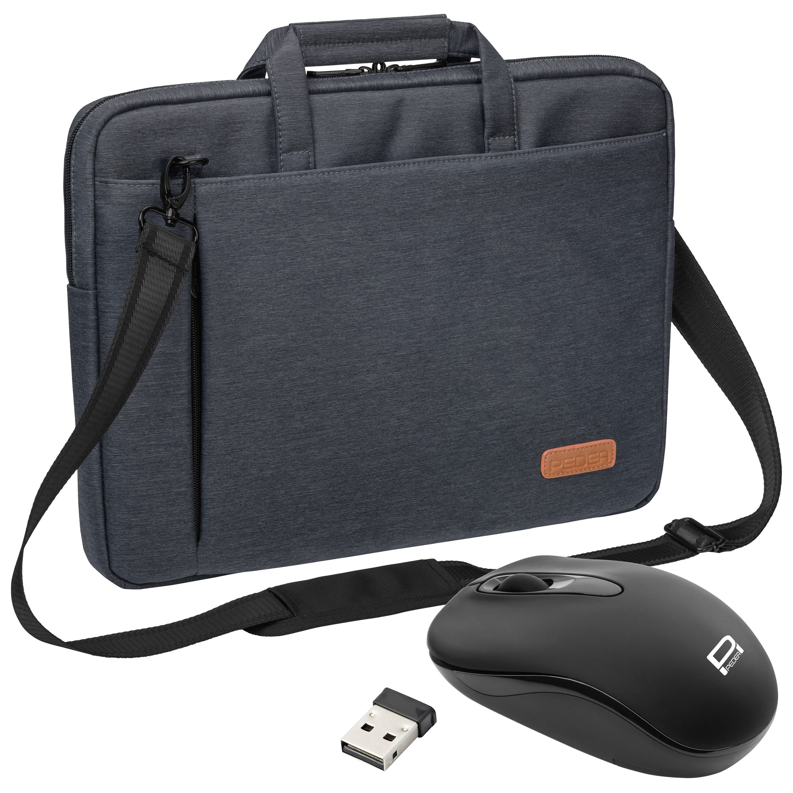 PEDEA Laptoptasche ELEGANCE Notebook Umhängetasche 15,6 / 17,3 Zoll, Umhängetasche mit einer dicken Polsterung