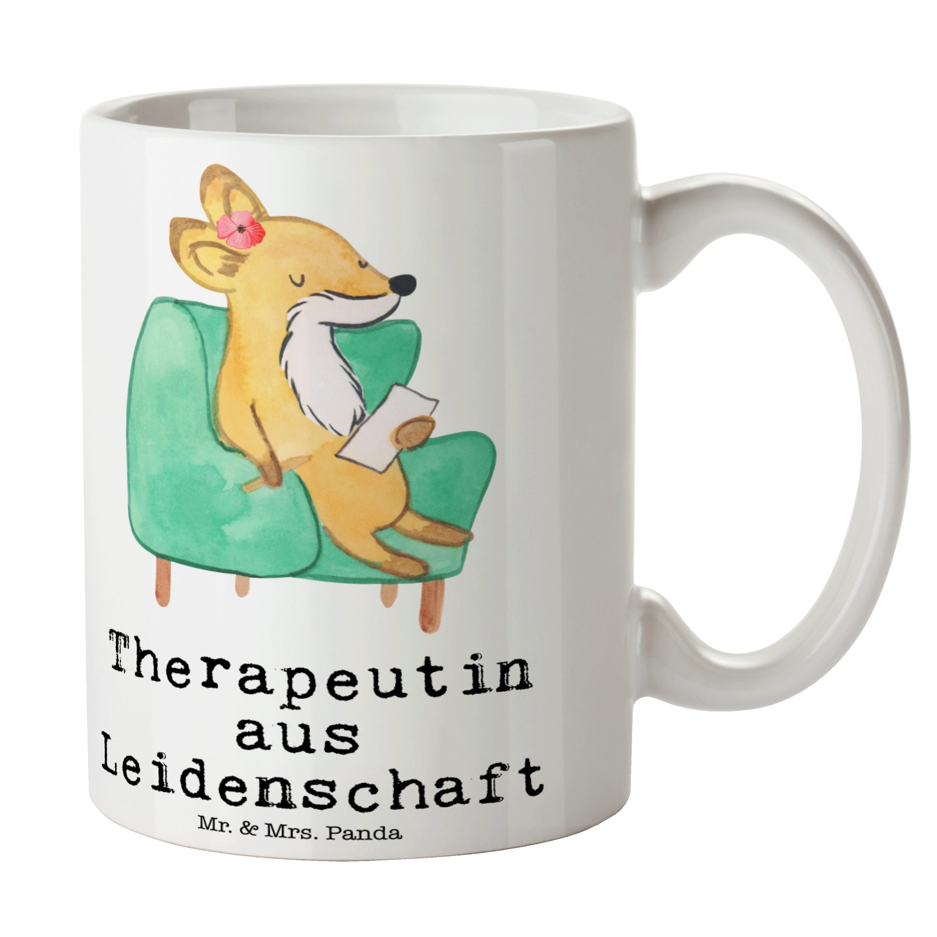 Mr. Therapeutin Tasse Geschenk, Panda Mrs. Abschied, - - & Weiß Leidenschaft aus Teebecher, Keramik