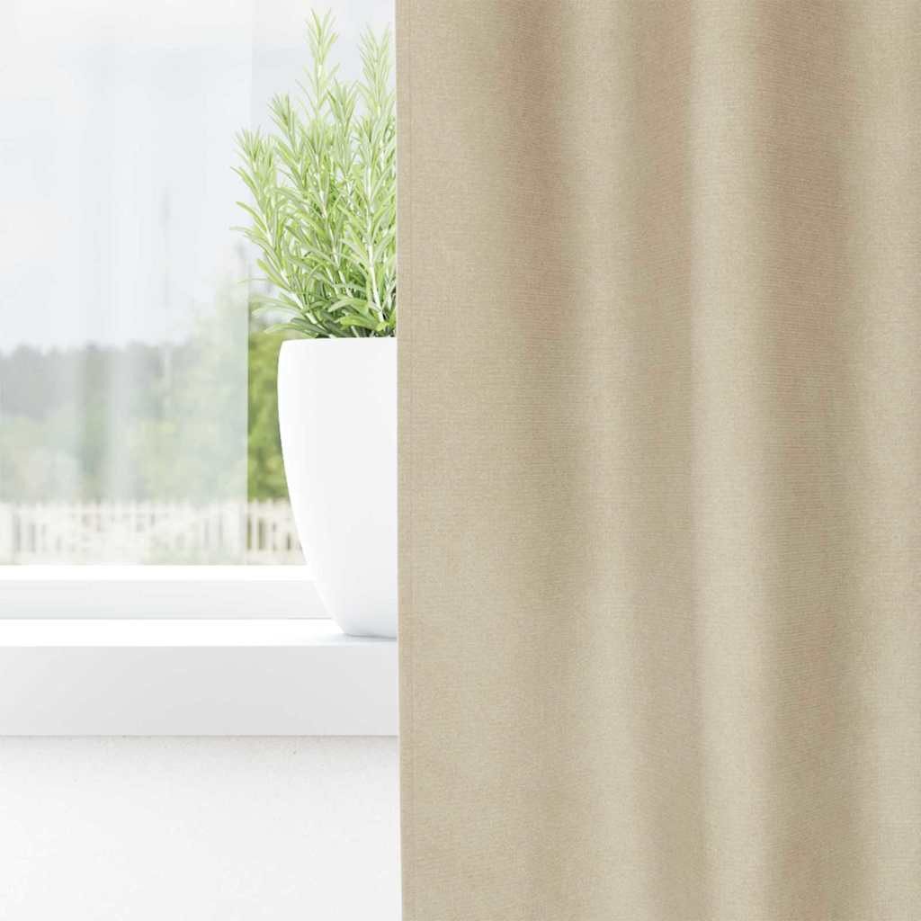vidaXL Vorhang Vorhänge 2 stk. Creme 140 x 260 cm Samt (2 St), Samt – Bild 3 von 5