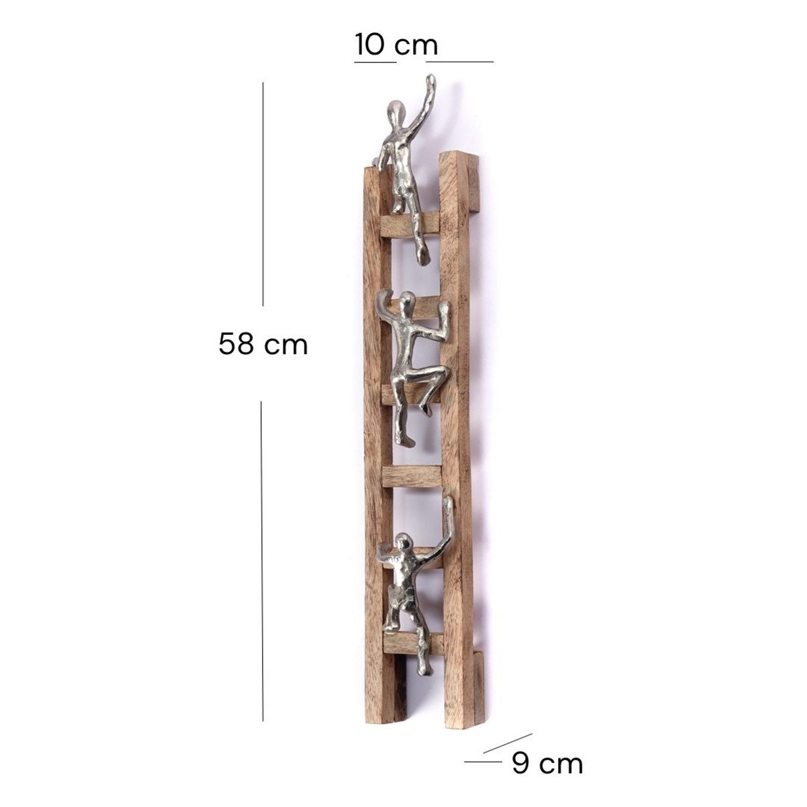 CREEDWOOD Wanddekoobjekt WAND SKULPTUR "CLIMB", Mangoholz, 58cm, Wanddeko, günstig online kaufen