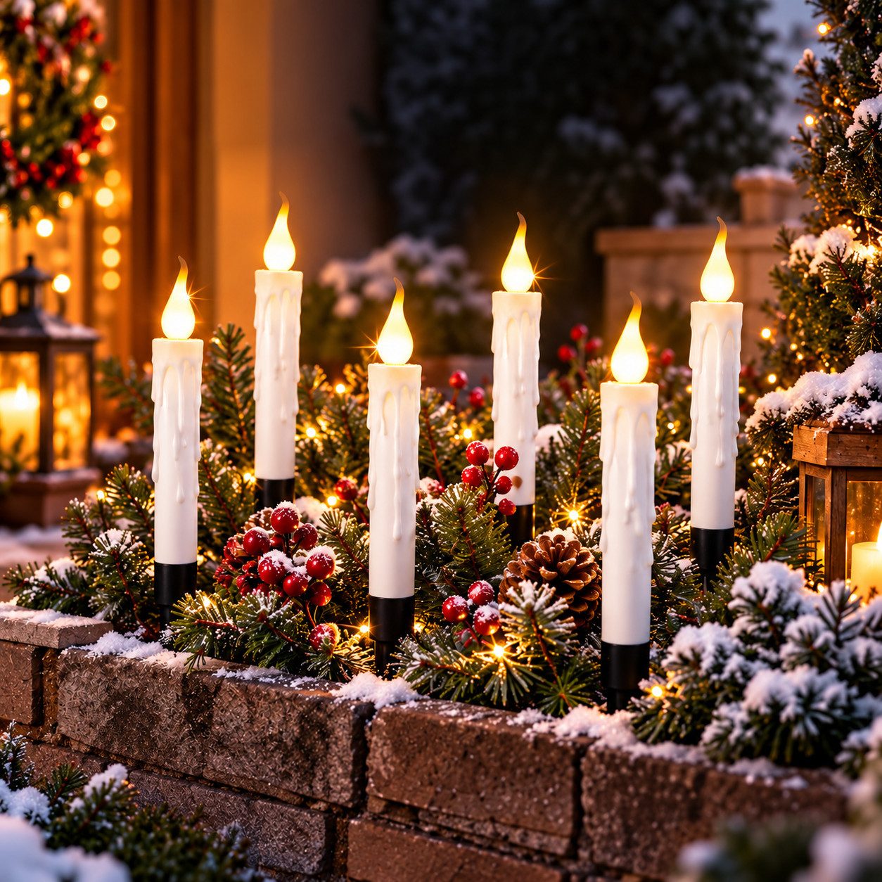 Weltbild Gartenstecker LED Candlelight 6er Set Gartenbeleuchtung Außenbeleuchtung LED Leuchten Gartenstecker Lichtdeko Gartendeko Dekoleuchten