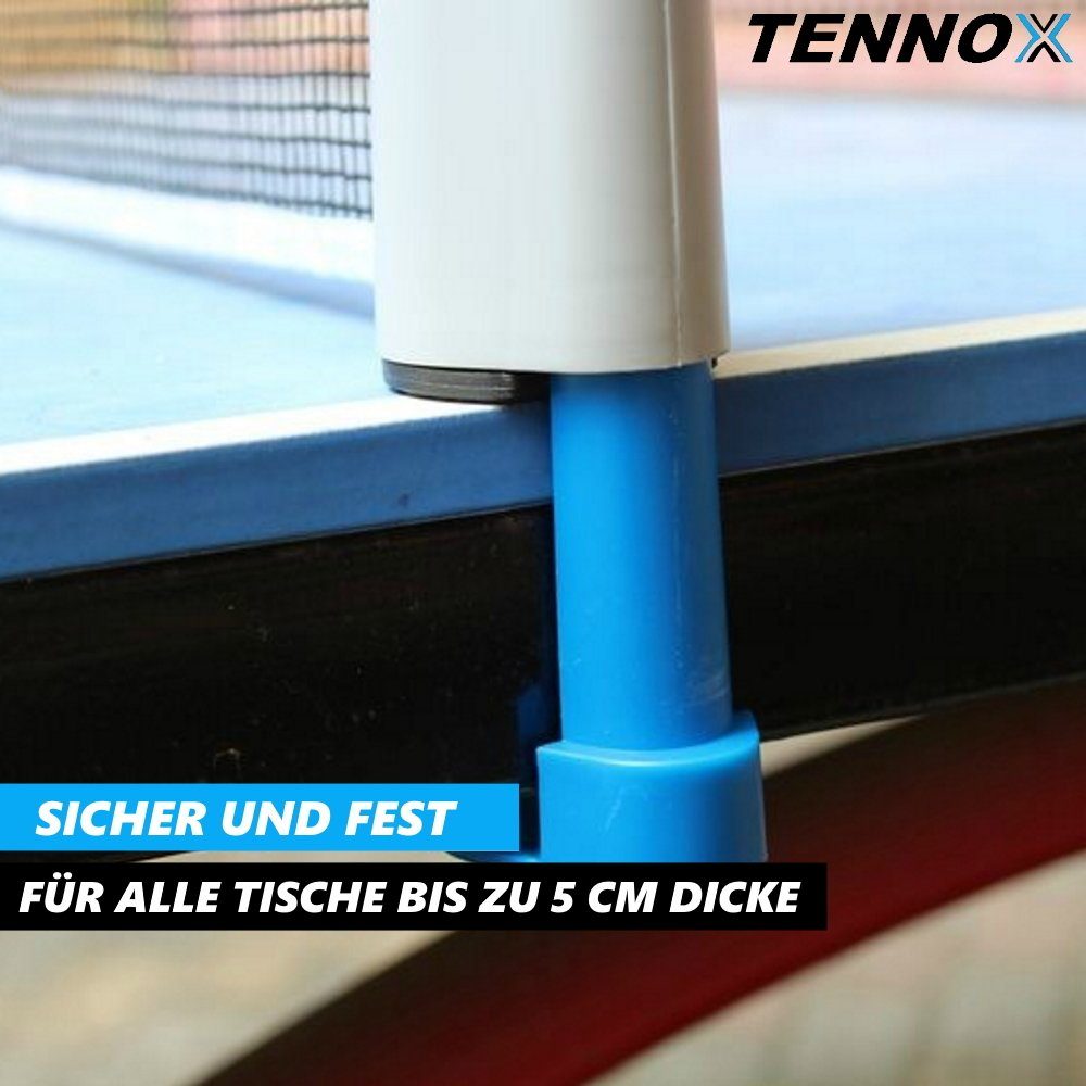 MAVURA Tischtennisnetz TENNOX ausziehbares Tischtennis Ping Netzgarnitur Indoor & für Netz Outdoor jeden Pong Tisch, tragbar