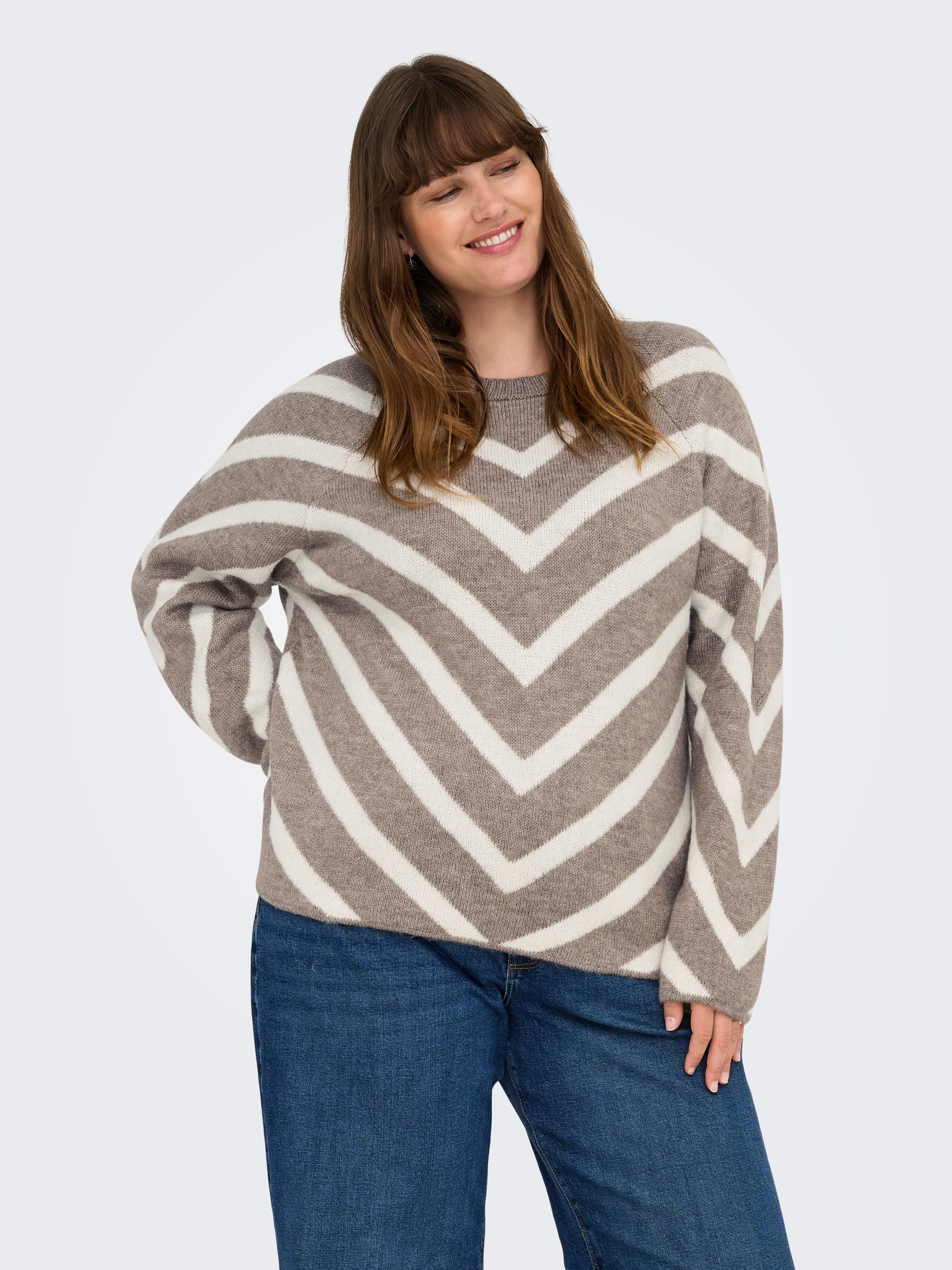 ONLY CARMAKOMA Strickpullover CARELIZA L/S PULLOVER KNT NOOS Kunstfaser