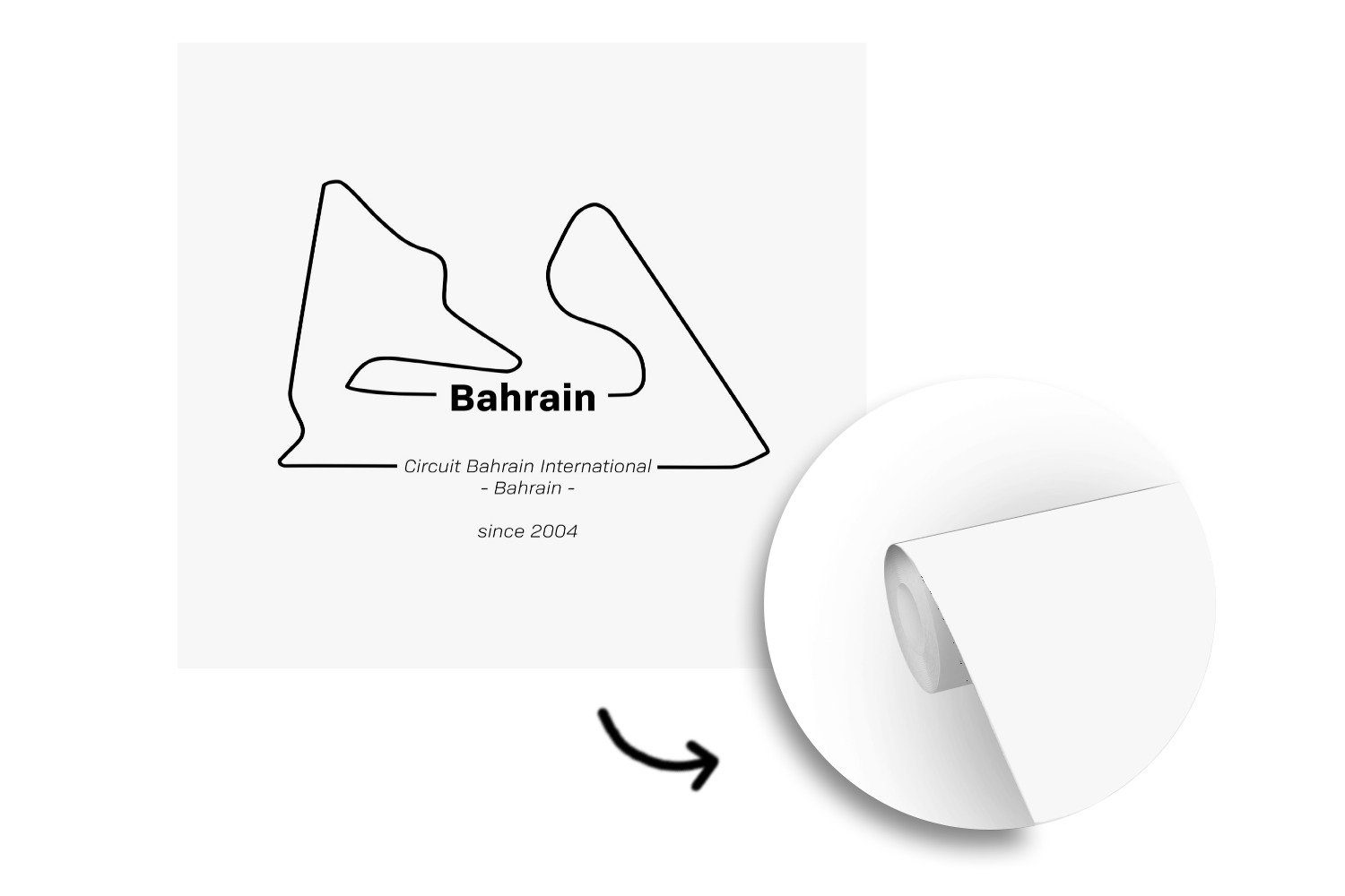 Schlafzimmer, für Vinyl Tapete Fototapete Wohnzimmer oder Formel - Matt, Bahrain - 1 St), (5 Rennstrecke, MuchoWow bedruckt, Wandtapete